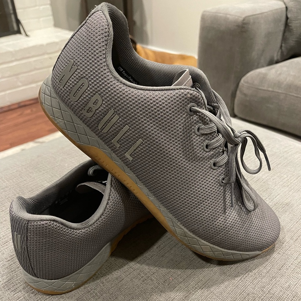 Men’s NOBULL Gum trainer, Grey, size 12.